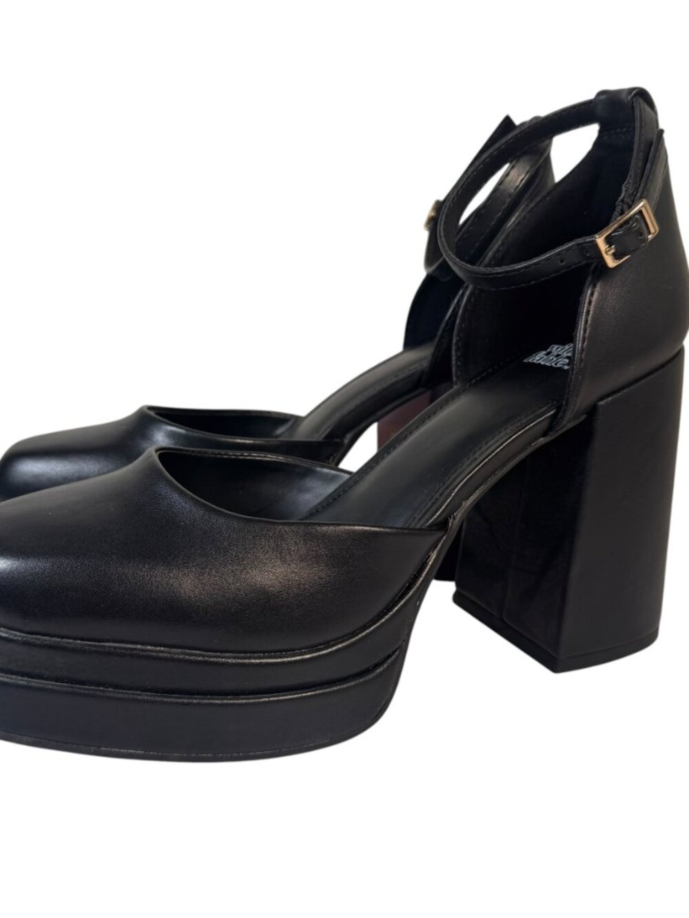 Wild Fable Bianca Black Platform Block Heels Shoes Ankle Strap Goth Club Sz 6.5 - Picture 9 of 9
